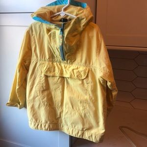 Yellow Lands end half zip rain jacket